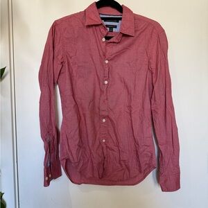Banana Republic Men's Casual Red Button-Down Shirt